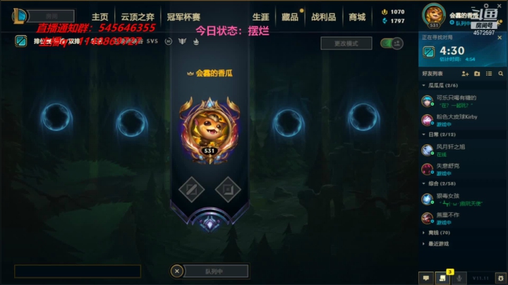 【2021-06-04 12点场】卡兔琳娜OvO：一区王者局 4572597
