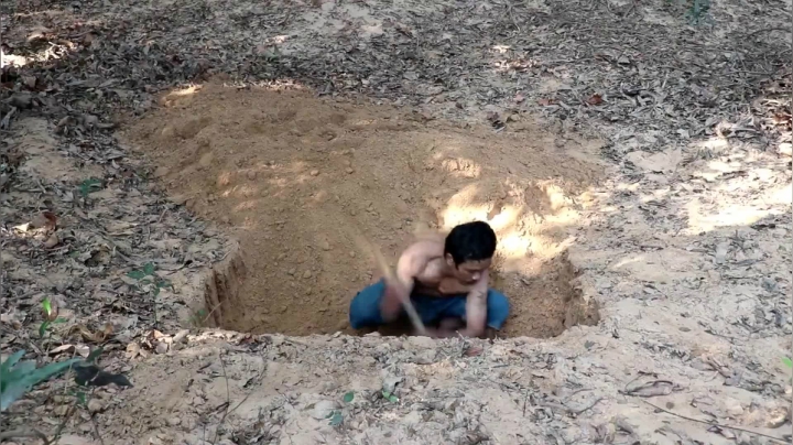 原始生活』冬暖夏凉的地下小屋 (2)