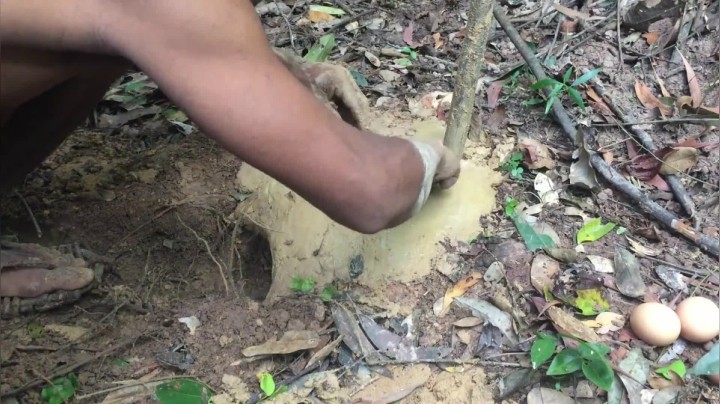 『原始生活』烤食鸡蛋 (2)