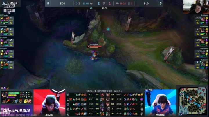 【2021-06-08 19点场】教练JoKer：17点OMG对RA,EDG对BLG