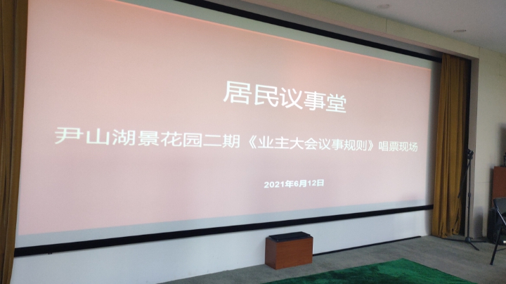 尹山湖景花园二期业主大会议事规则唱票