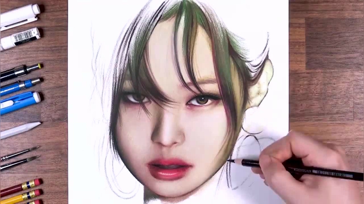 请问这得吃掉多少台打印机？ - Drawing BLACKPINK_ Jennie _ drawholic