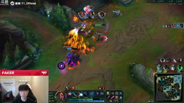 【英雄联盟】T1直播faker的精彩时刻 20210616 00点场