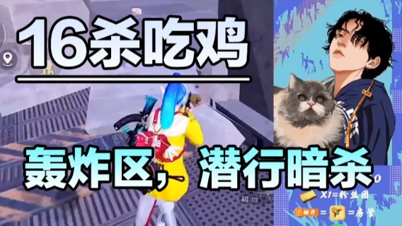 16杀吃鸡，轰炸区，潜行暗杀