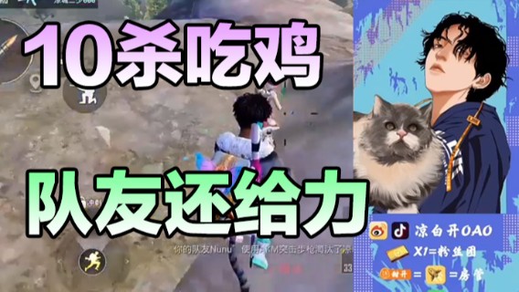 10杀吃鸡，枪法好，队友还给力，不应没天理啊