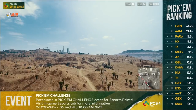 【绝地求生2021PCS S4】东亚 6.19 DAY3 R3