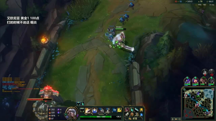 盖伦狂杀20人助攻队友8人全场评分最高成为MVP，成功推塔