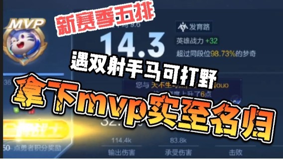 新赛季五排遇双射手马可打野，拿下mvp实至名归