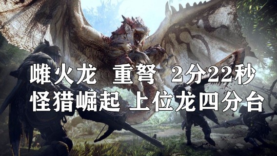 雌火龙+重弩+2分22秒+怪猎崛起上位龙四分台