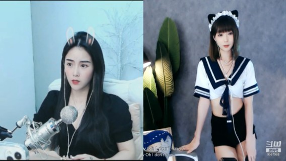 美女困困扭腰，真是可爱啊