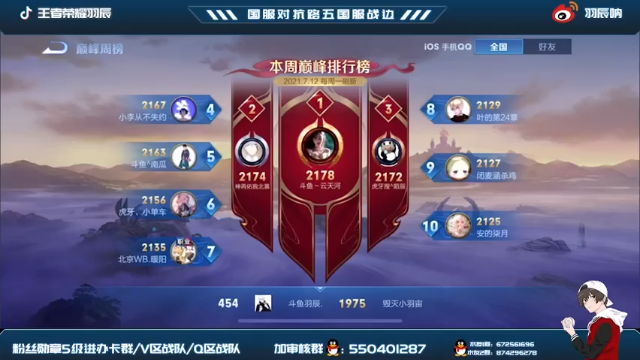 【2021-07-12 17点场】羽辰鸽鸽丶：战边巅峰赛摸滚打爬