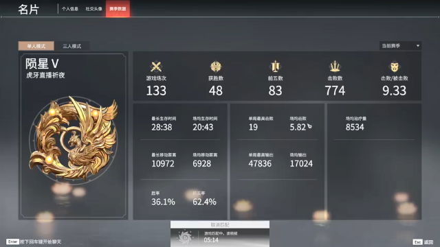 【2021-07-12 03点场】三酒OuO：单排击杀第一 冲榜^ ^