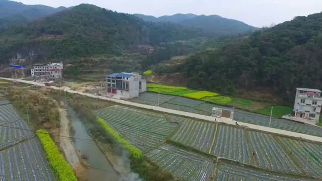 航拍 美丽乡村 小别墅