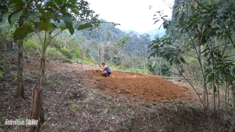 E65土提石墙及耕种3【真人我的世界-空手发展-单人炼铁】