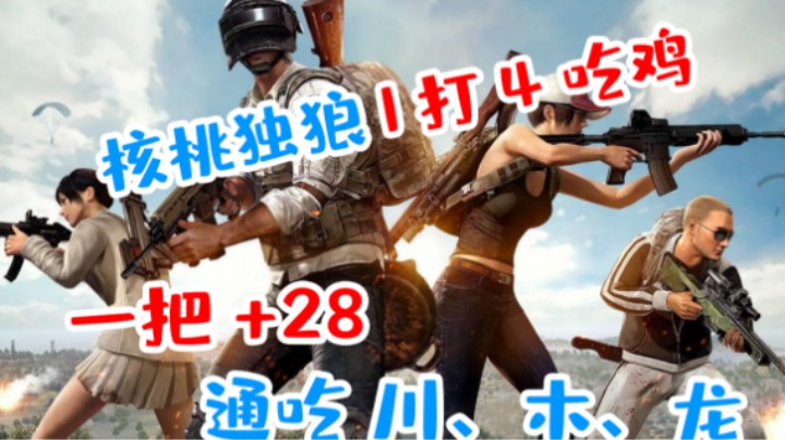 核桃独狼1打4吃鸡