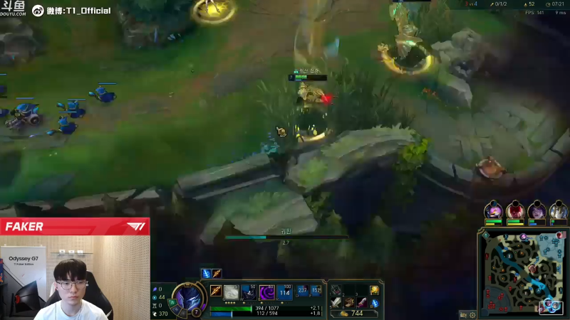 【英雄联盟】T1直播faker的精彩时刻 20210721 23点场