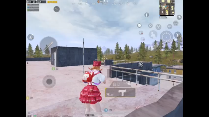 和平精英：石心城楼顶打打人机
