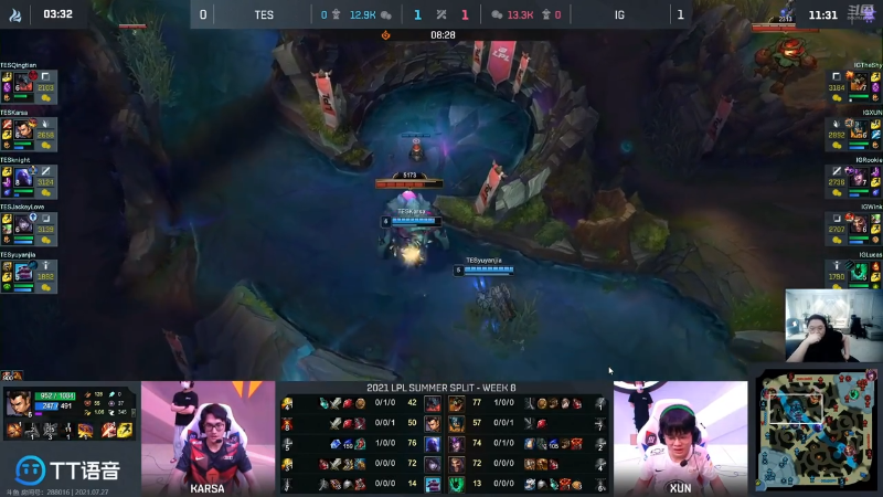 斗鱼解说台-PDD OB夏季赛 TESvsIG