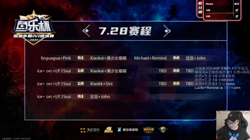 【TED出品】斗鱼杯AB组KOF Lucifer+RMD vs 豆豆+John 5 瞬间没了