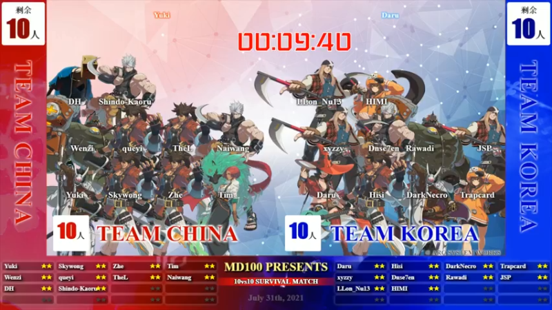 【2021-07-31 18点场】魔都100主机俱乐部：GGST中韩10v10对抗赛