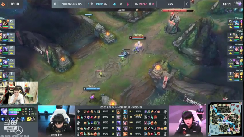 【2021-08-04 19点场】草莓：草莓：OB解说 FPX vs V5
