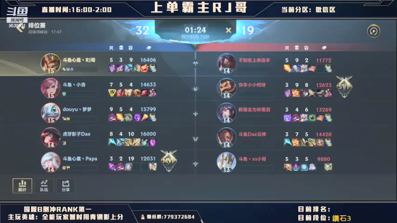 【2021-08-04 21点场】心星丶RJ哥：上单霸主 国服上单第一人