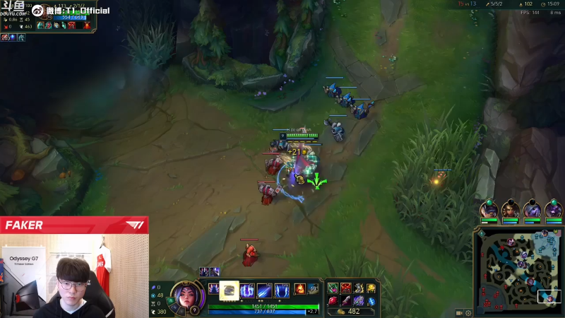 【英雄联盟】T1直播faker的精彩时刻 20210806 00点场