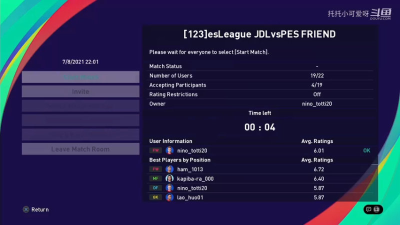 eFOOTBALL eS LEAGUE 9th 22節 JDL vs PES FRIEND