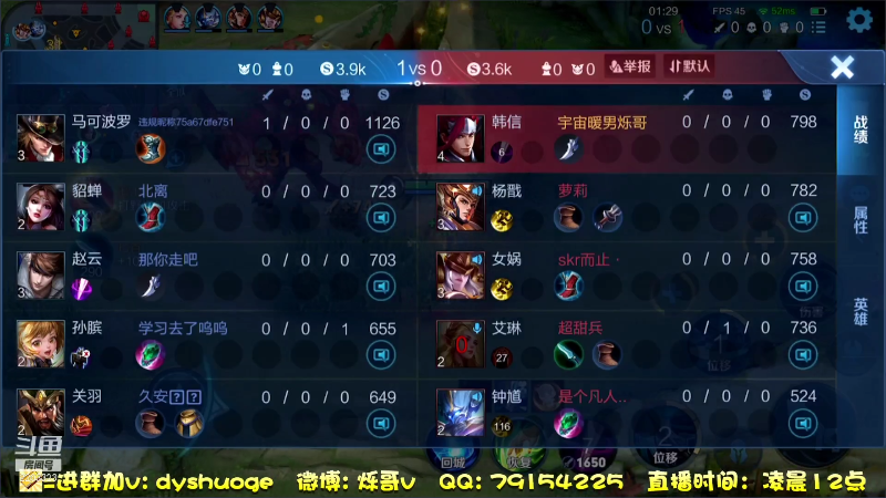 【王者荣耀】DY烁哥的精彩时刻 20210808 03点场