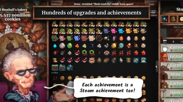Cookie Clicker（曲奇计数器）Steam版宣传片