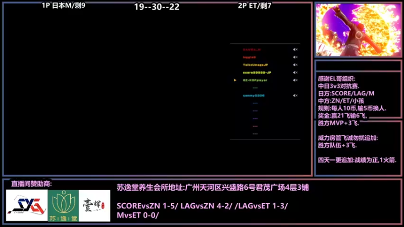 【2021-08-06 21点场】广州ZN：拳皇14，EL哥组织中日对抗3v3。