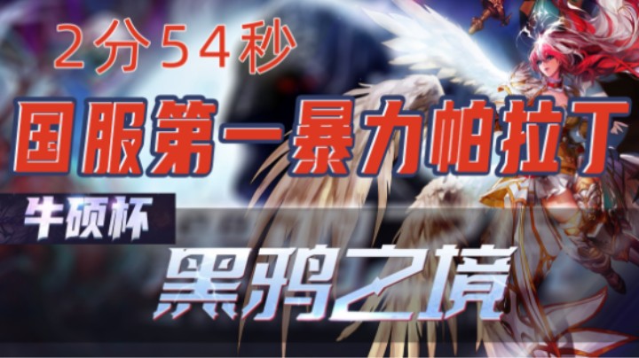 国服第一帕拉丁2分54秒牛硕杯黑鸦之境第二名（初赛）跨6