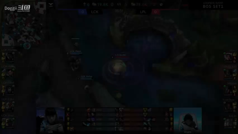 2021LOL手游季前交流赛LPLvsLCK G1 团战双杀 二塔告破