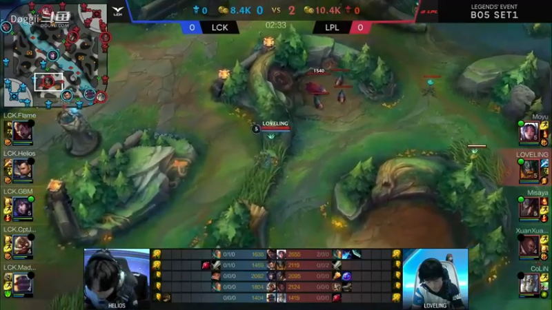 2021LOL手游季前交流赛LPLvsLCK G1 奥拉夫草丛杀