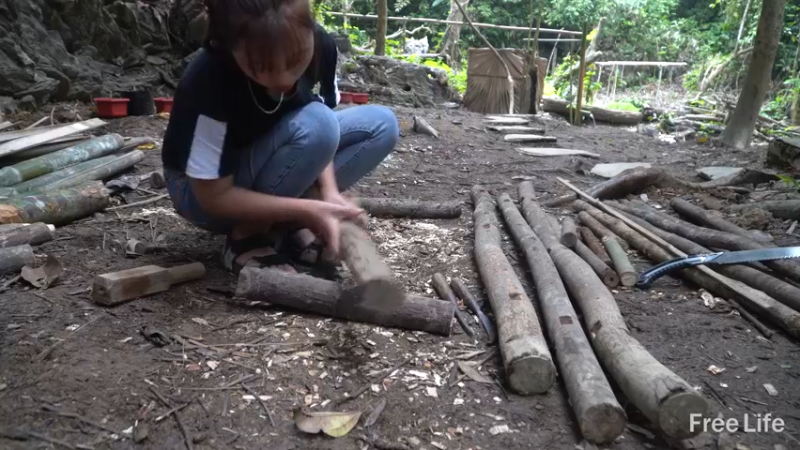 P22货架杂务&沐浴10妹子独自深入荒野隐居修仙,建设世外桃源投个币吧