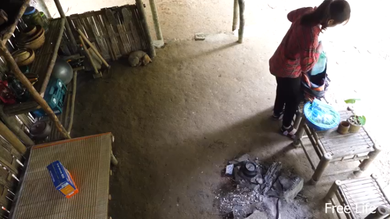 P34用新厨房做顿好吃的5妹子独自深入荒野隐居修仙,建设世外桃源投个币吧