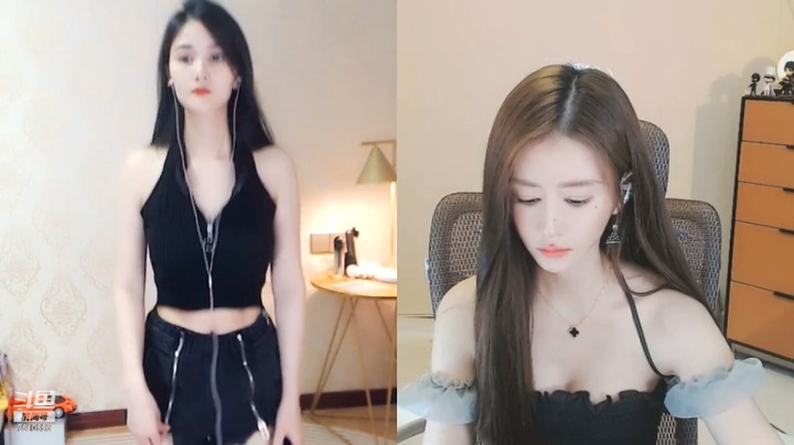 两个网红美女主播连麦，全程很淡定啊