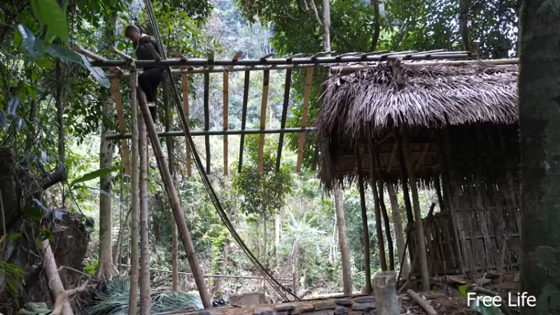 P32新建荒野厨房26妹子独自深入荒野隐居修仙,建设世外桃源投个币吧