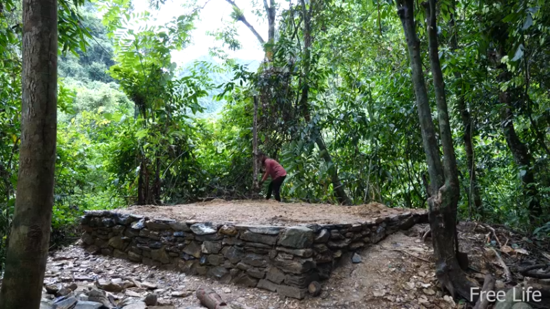 P14小姐姐世外桃源宅基地13妹子独自深入荒野隐居修仙,建设世外桃源投个币吧