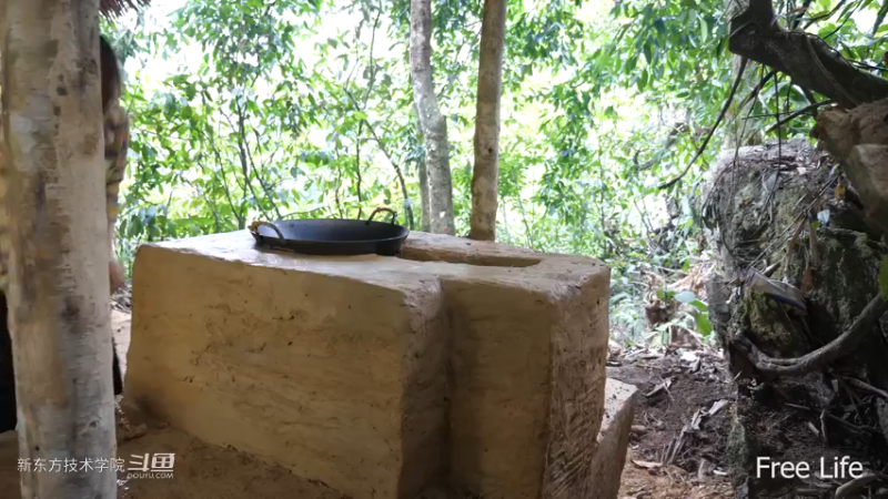 P33传统厨房灶台13妹子独自深入荒野隐居修仙,建设世外桃源投个币吧