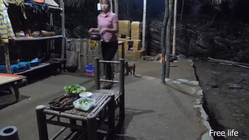 P40制作餐桌生活需要仪式感19妹子独自深入荒野隐居修仙,建设世外桃源投个币吧