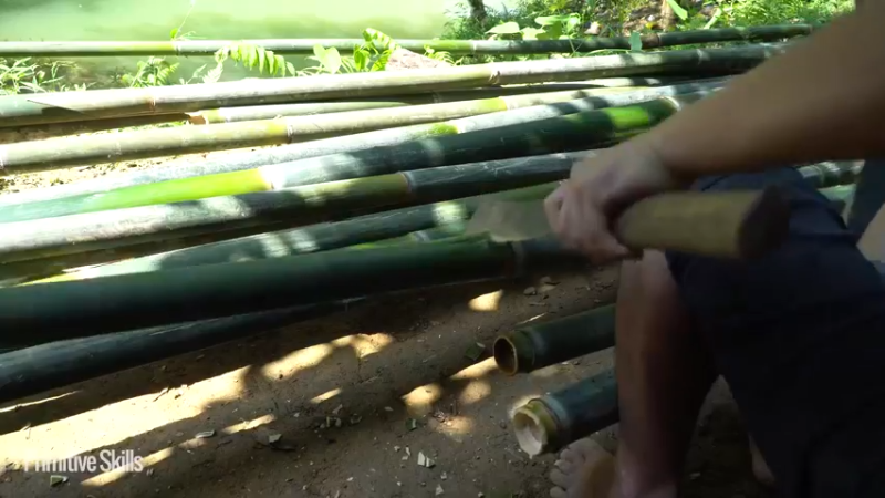 热乎更新(3)E126有车有房有船@池塘竹筏【真人我的世界-空手发展-单人炼铁】