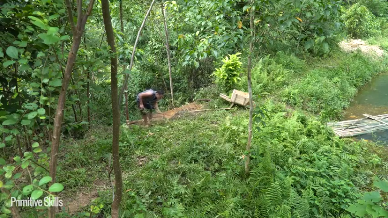 热乎更新(14)E126有车有房有船@池塘竹筏【真人我的世界-空手发展-单人炼铁】