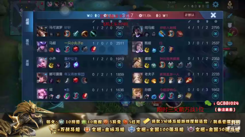 【2021-08-24 00点场】y尘不止马超：3W场国服马超带粉上车一把不输上荣耀