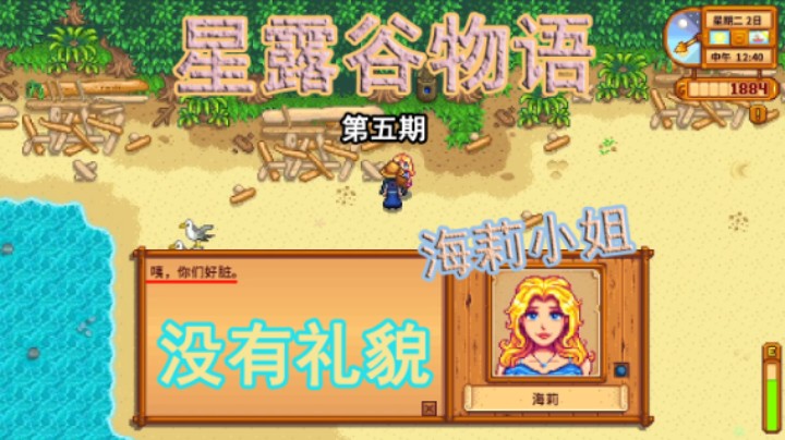 南希《星露谷物语》：外表靓丽的海莉小姐居然没有礼貌？