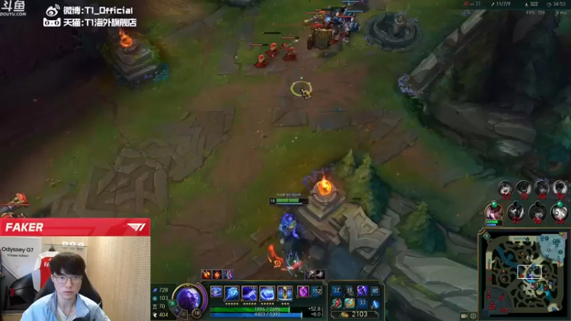 【2021-08-31 00点场】T1直播faker：T1 Faker