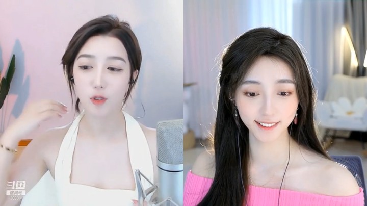 美女主播小悦穿粉色衣服真好看啊