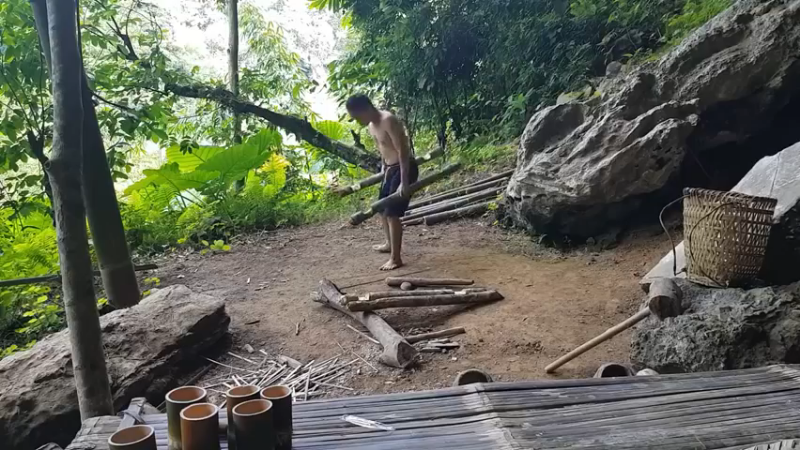 第1季梦开始的地方精剪P16石板厨房(4)(真人我的世界-空手发展-石器时代)