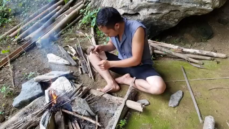 梦开始的地方精剪P20用祖传石板烹饪道具山鼠(2)(真人我的世界-空手发展-石器时代)