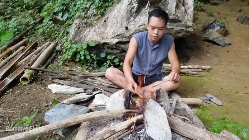 梦开始的地方精剪P20用祖传石板烹饪(4)(真人我的世界-空手发展-石器时代)